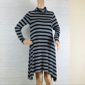 Anthropologie | Maeve Striped Cowl Neck Midi Dress